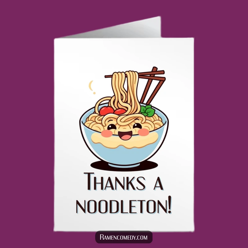 Free Printable Thank You Card: Giggle-Worthy Noodles, Downloadable Gift of Gratitude