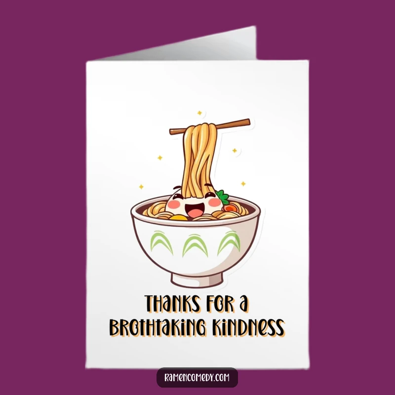 Free Printable Thank You Card: Jumping Ramen Gratitude - Funny Downloadable Gift