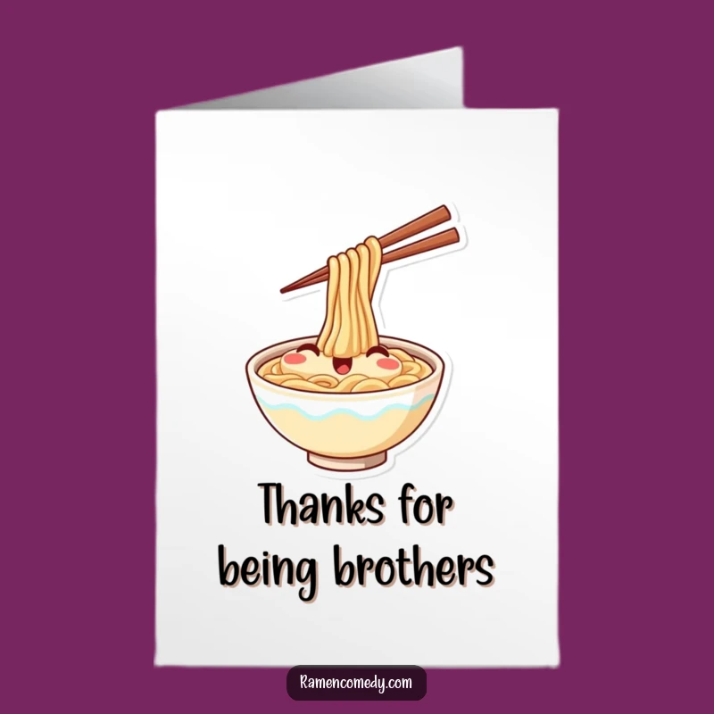 Free Printable Thank You Card: Waving Ramen Bowl, Cute Downloadable Gift