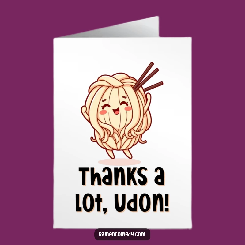 Free Printable Dancing Udon Thank You Card - Spirited Downloadable Note