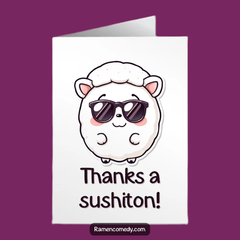Free Printable Nori Thank You Card: Thanks a Ton with Cool Shades!