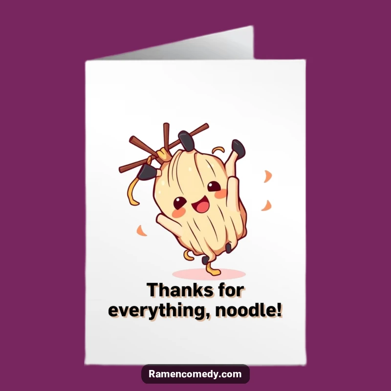 Free Printable Thank You Card: Energetic Ramen Noodle, Grateful Downloadable Gift!