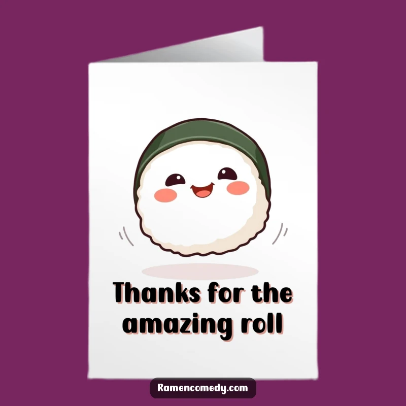 Free Printable Thank You Card: Sushi Spinning Gratitude Downloadable Gift