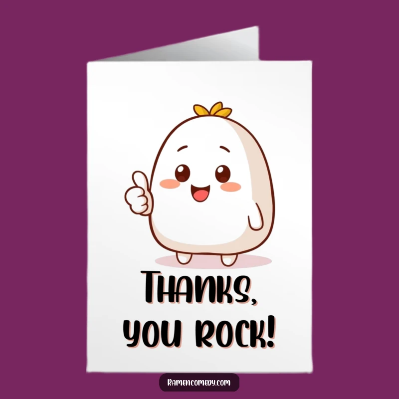 Funny Free Printable Thank You Card: Thumbs Up Onigiri's Gratitude!