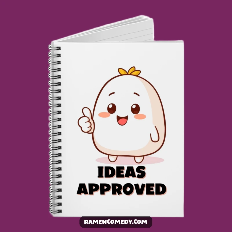 Funny Onigiri Thumbs Up Notebook - Smiling Journal - Creative Foodie Gift