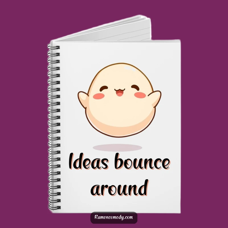 Funny Dumpling Bounce Notebook - Happy Food Journal, Perfect Writing Gift!