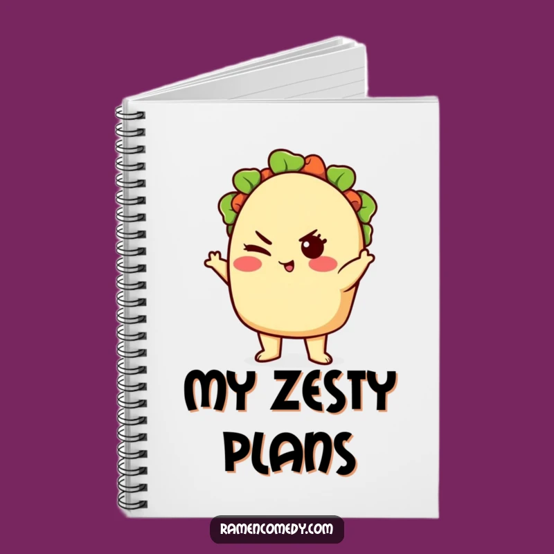 Funny Cute Taco Winking Notebook - Confident Foodie Journal
