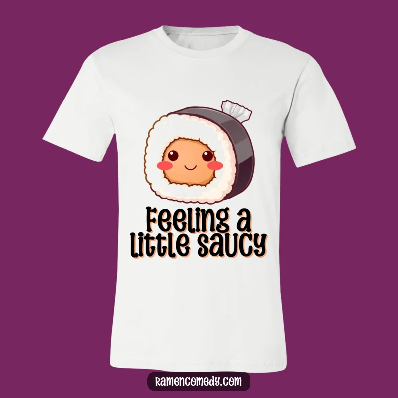 Funny Bashful Sushi Roll T-Shirt: Cute Japanese Food Tee for Humor Lovers