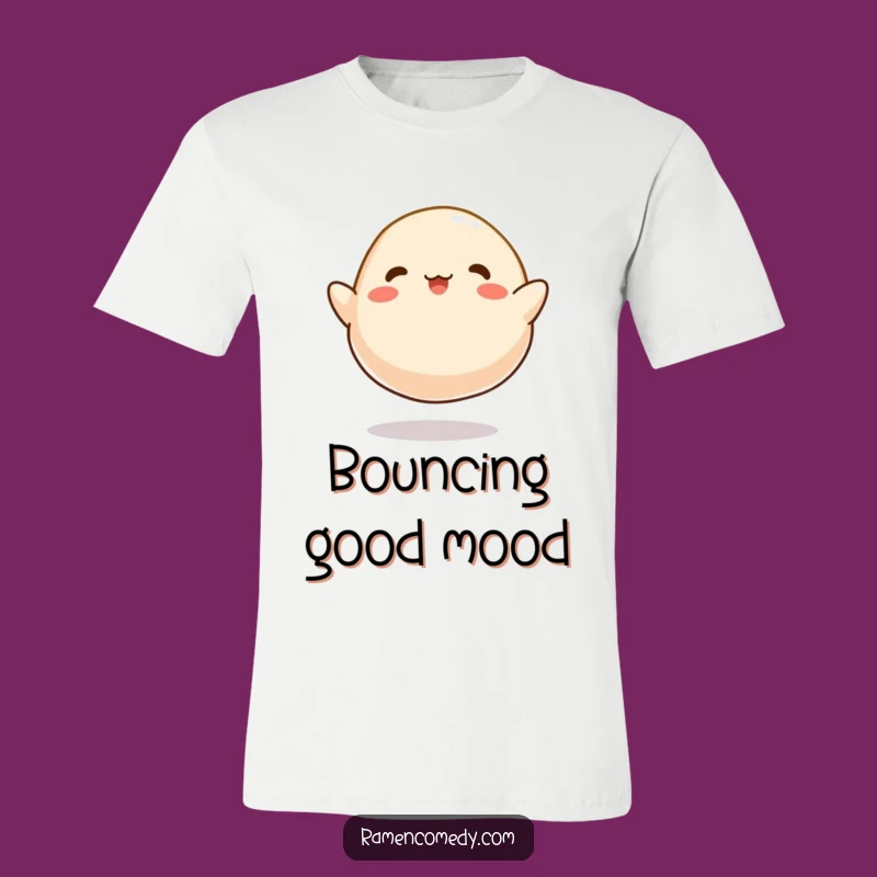 Funny Dumpling Bounce T-Shirt - Happy Foodie Character, Perfect Funny Gift!