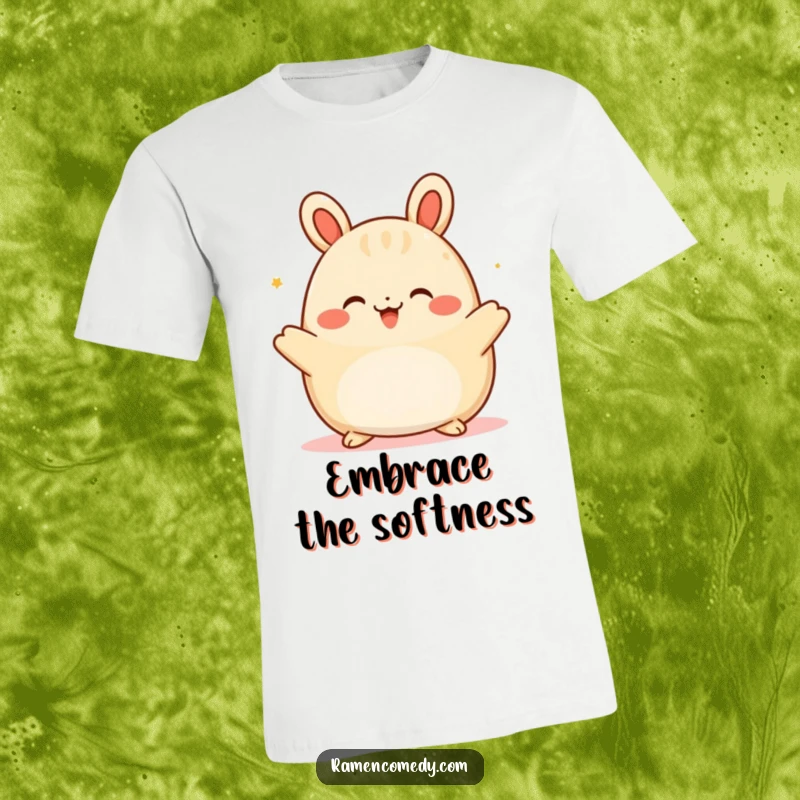Funny happy bao bun t-shirt, a cute character offering a loving embrace, symbolizing kindness and comforting warmth.
