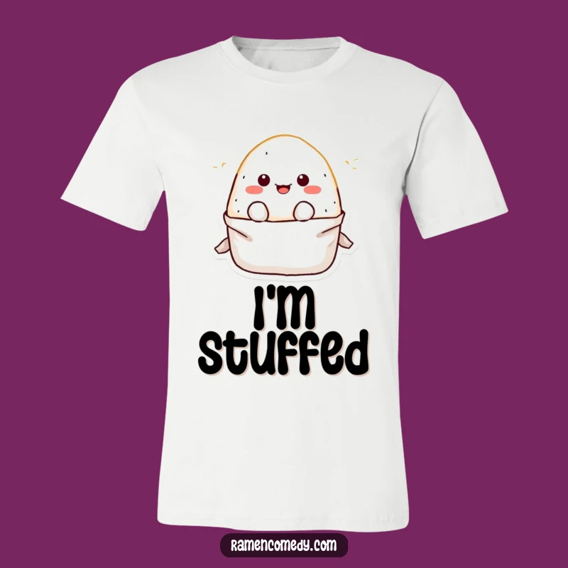 Funny Onigiri T-Shirt: Playful Rice Ball Character Bursting with Joyful Charm