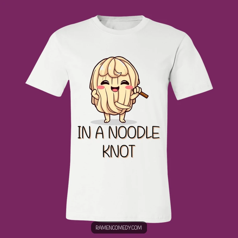 Funny Ramen Noodle Knot Tee: Wearable Comfort Food Humor Shirt