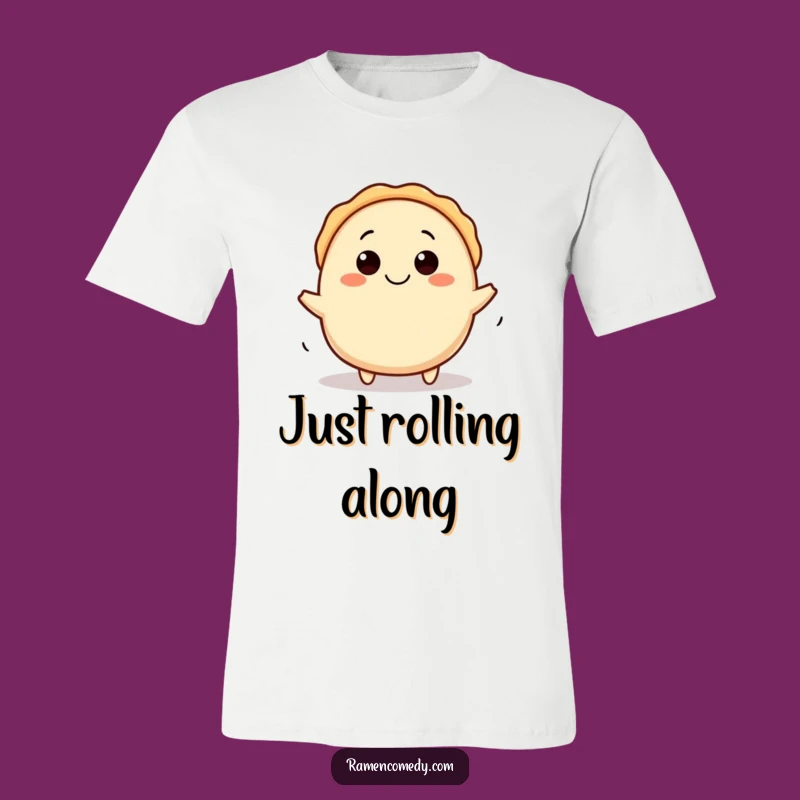 Funny Gyoza T-Shirt: Happy Rolling Character - Hilarious Foodie Gift Tee!