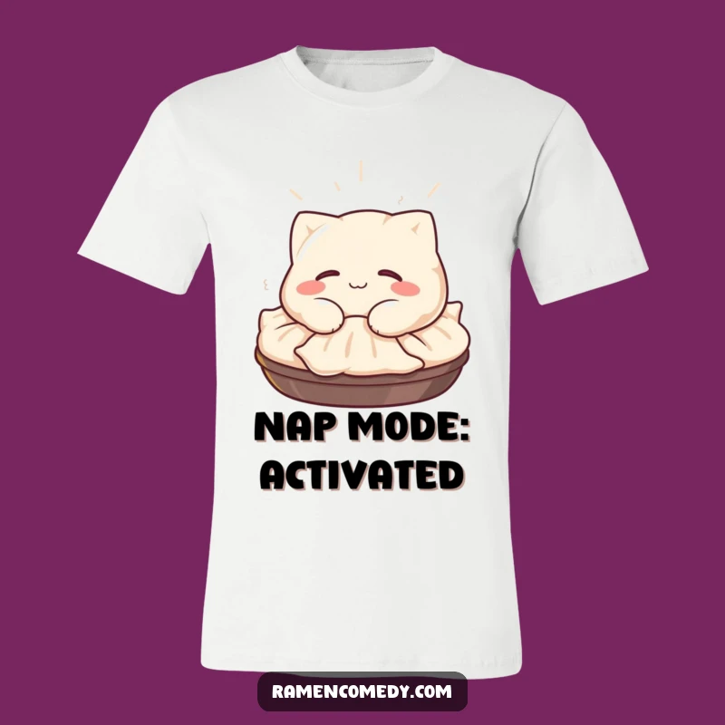 Funny Gyoza T-Shirt: Wear Your Comfort with a Napping Character
