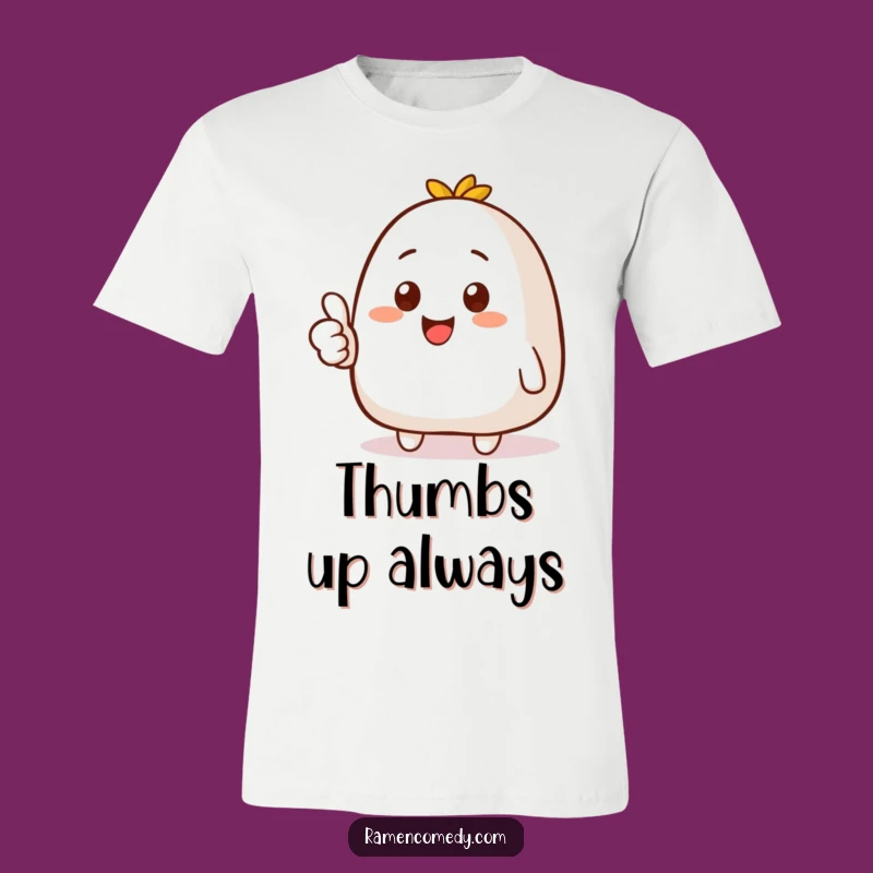 Funny Onigiri Thumbs Up T-Shirt - Smiling Character Apparel - Comedic Foodie Gift