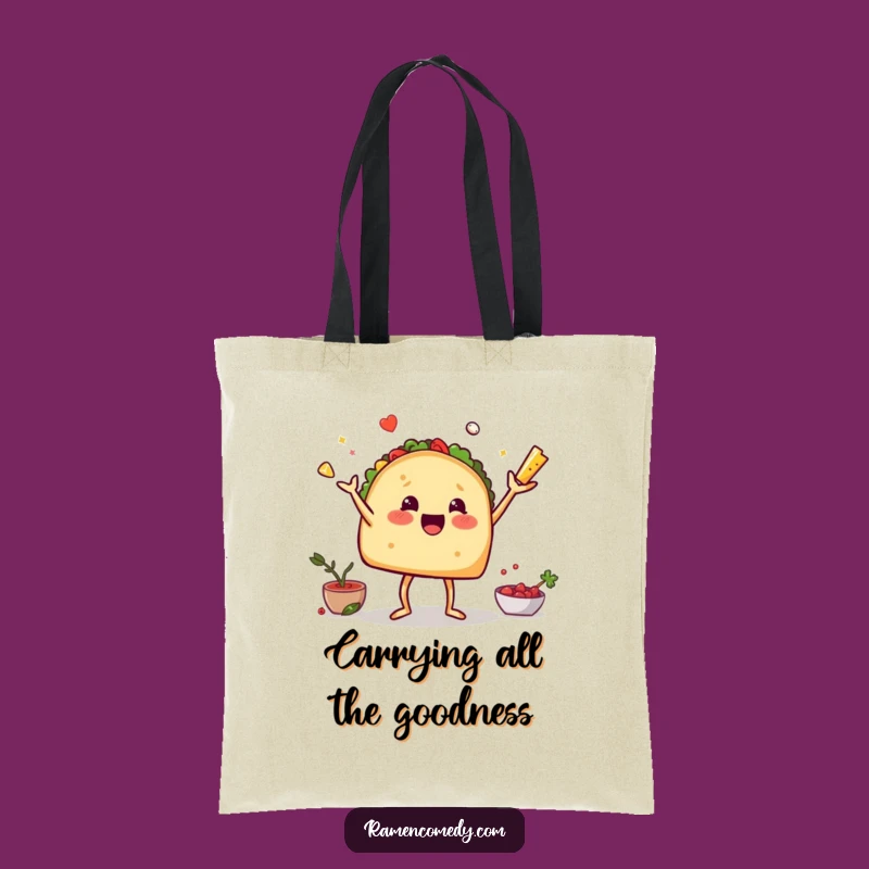 Funny Taco Juggling Tote Bag - Carry Your Fun & Food!
