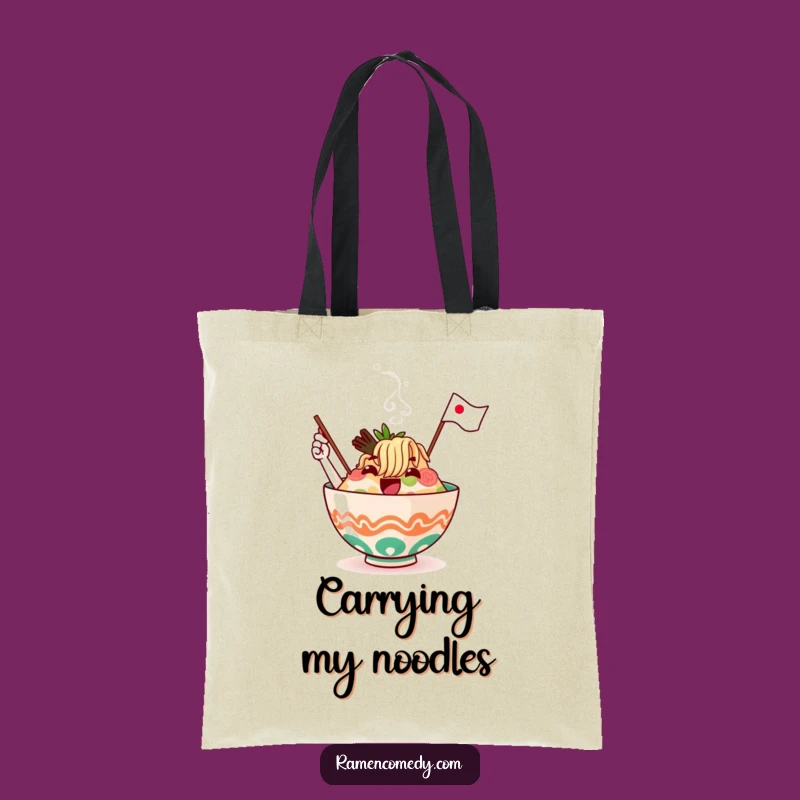 Funny Ramen Flag Tote Bag: A Cheerful Shopping Companion
