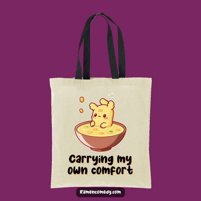 Funny Tempura Broth Tote Bag: Carry Your Calm with Hilarious, Relaxed Food Charm