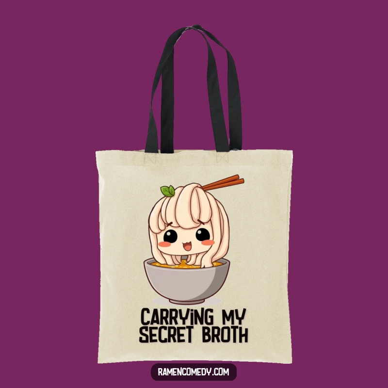 Funny Tote Bag: Udon Noodle Broth Sip Fun, Practical and Hilarious Funny Gift for Shoppers