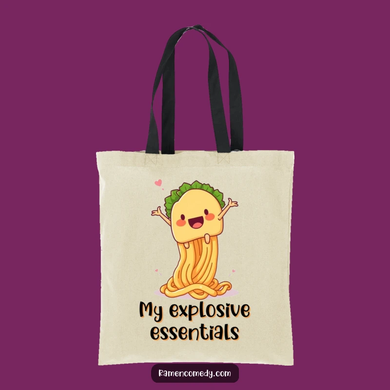 Funny Taco Noodle Launch Tote Bag: Carry Your Culinary Comedy!