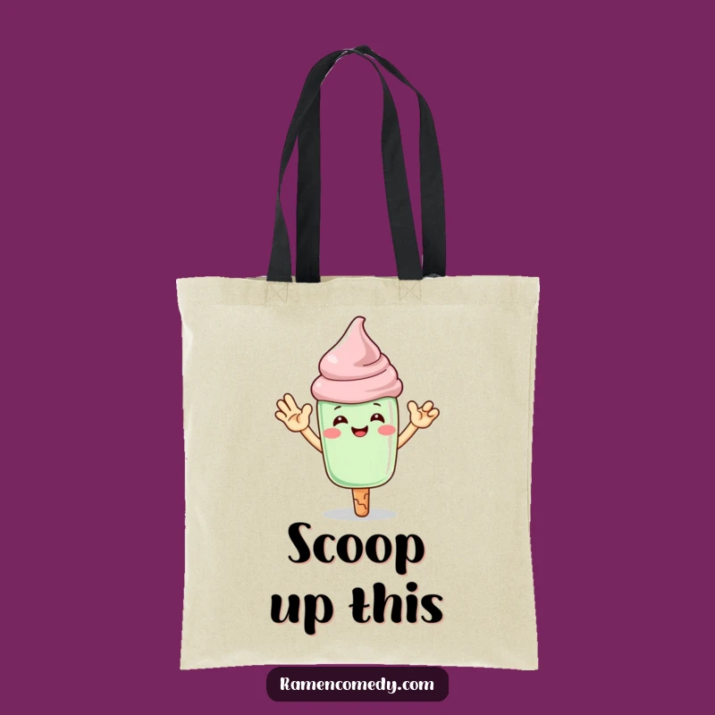 Funny Matcha Ice Cream High-Five Tote Bag: Carry Your Fun