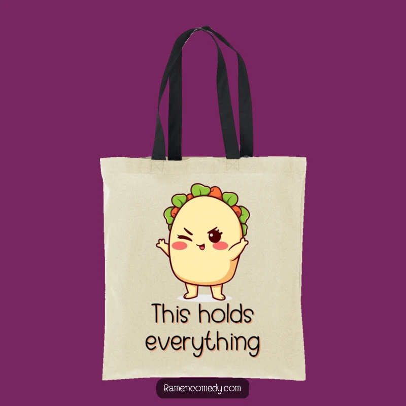 Funny Cute Taco Winking Tote Bag - Confident Foodie Carryall